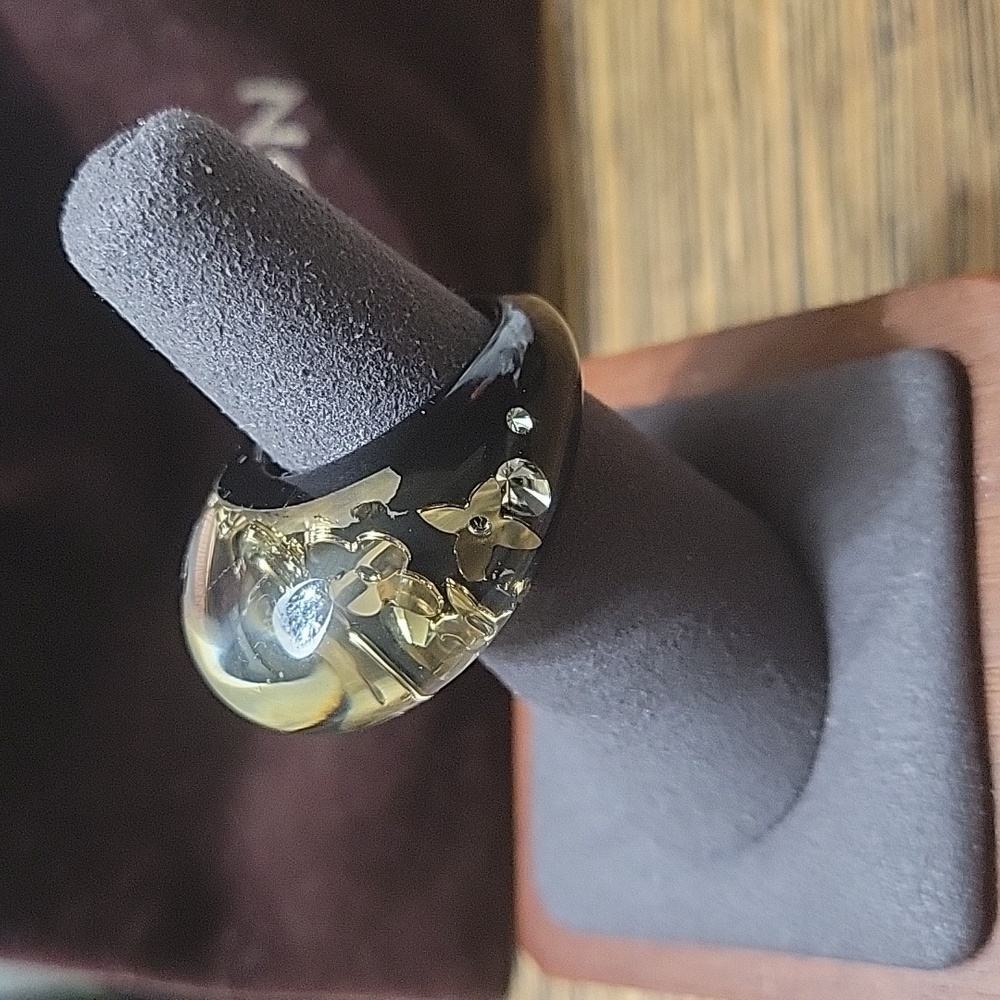LOUIS VUITTON INCLUSION RESIN RING  6.5 SIZE - Picture 3 of 6
